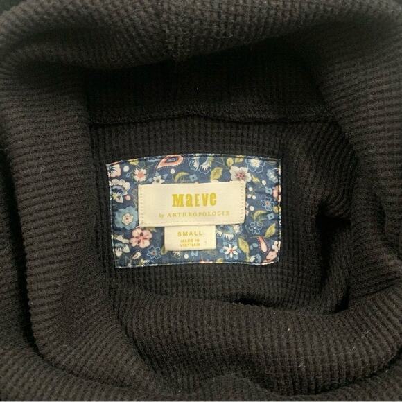 Maeve Anthropologie Ribbed Cowl Neck Pullover Sweater In Black Size Small - Picture 3 of 5